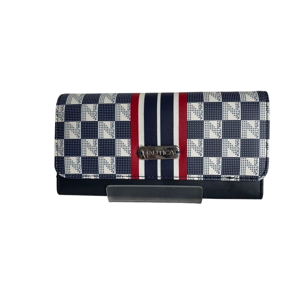 Brand New Nautica Blue Gray Trifold Wallet